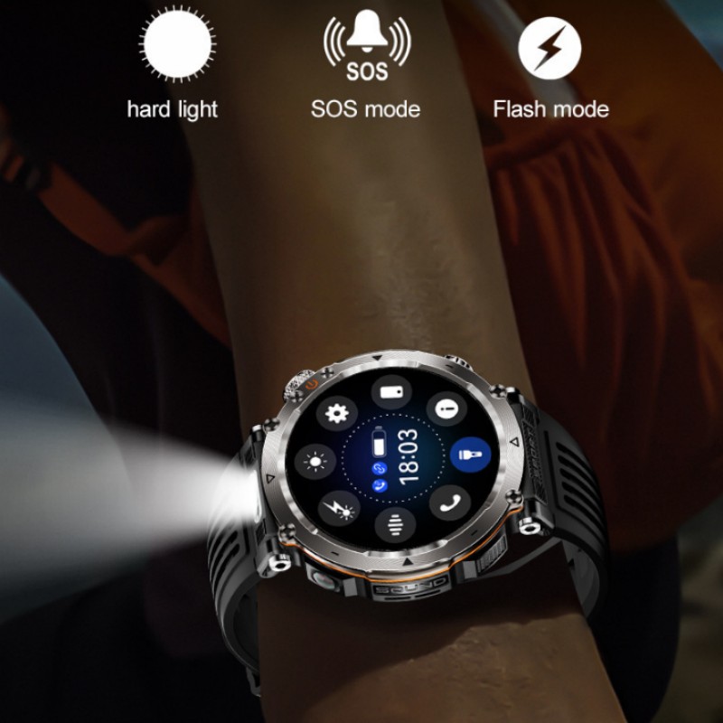 Photography Lighting Assistant - Latarka Smartwatch Męski Zegarek z Funkcją
