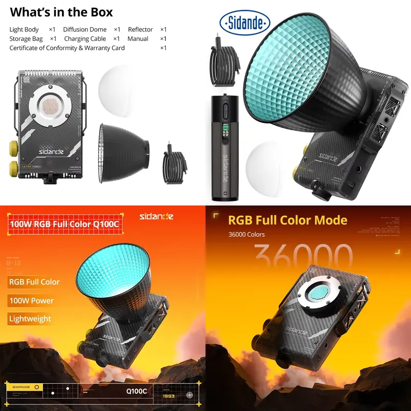 Photography Lighting Professional - Lampa fotograficzna Sidande Q100C Q100Lite, optyczna,